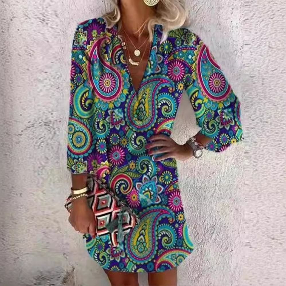 Damen Freizeitkleid im verspielten Paisley-Design R&B