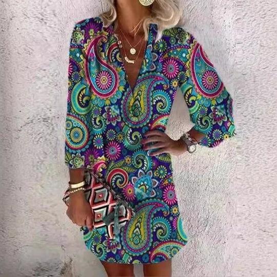 Damen Freizeitkleid im verspielten Paisley-Design R&B