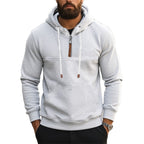 Herren Kapuzensweater mit halbem Reißverschluss und modernem Schnitt R&B