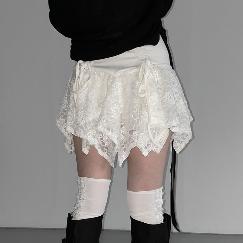 Damen Spitzenrock mit anpassbarem Bund R&B