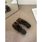 Damen trendige Clogs mit Leopardenmuster R&B