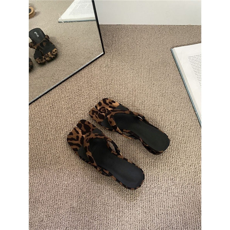 Damen trendige Clogs mit Leopardenmuster R&B