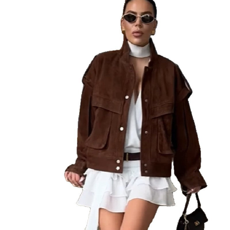 Damen Oversized Veloursjacke R&B