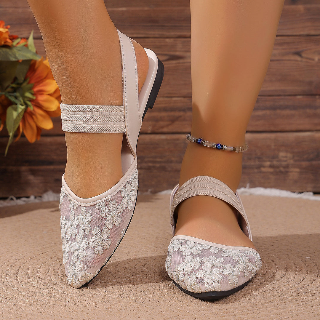 Damen Elegante und filigrane Ballerinas mit floralem Design R&B