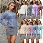 Damen lockerer Strickpullover mit modischer Textur und lässigem Schnitt