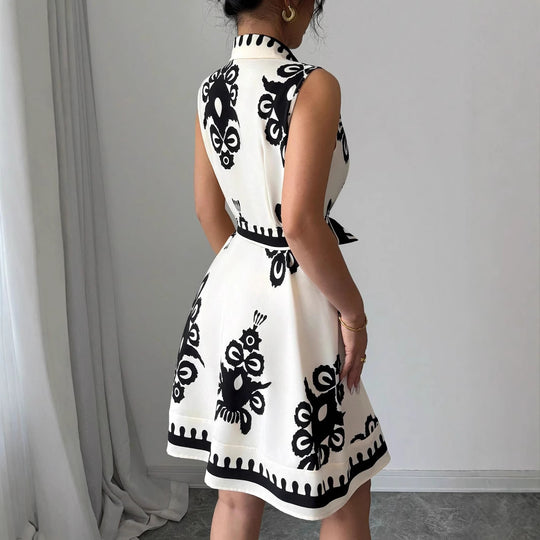 Damen Hemdblusenkleid mit tailliertem Schnitt und dekorativem Bindegürtel R&B