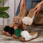 Damen Wedge-Sandalen mit floralem Dekor R&B