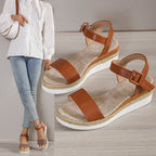 Damen Wedge-Sandalen mit verstellbarem Riemen und rutschfester Sohle R&B