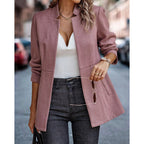 Damen Herringbone Blazer mit strukturiertem Schnitt