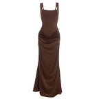 Damen Elegantes Wickelkleid mit schulterfreien Trägern und raffiniertem Drapierungsdetail R&B