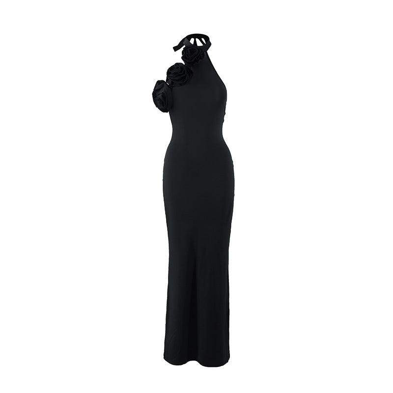Damen Elegantes Abendkleid mit floralem Schulterdesign und figurbetontem Schnitt R&B