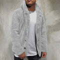 R&B | Jacke mit Kapuze aus Plüschfleece, lockere Passform, Knopfleiste vorne