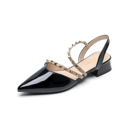 Damen elegante Slingbacks mit modischen Nieten R&B