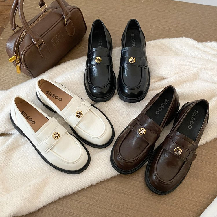 Damen elegante Mokassins mit dekorativer Schnalle R&B