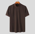 Herren modisches T-Shirt mit strukturiertem Muster und hohem Kragen
