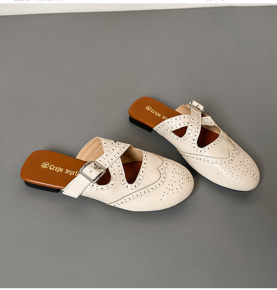 Damen modische Slipper mit elegantem Riemchen R&B