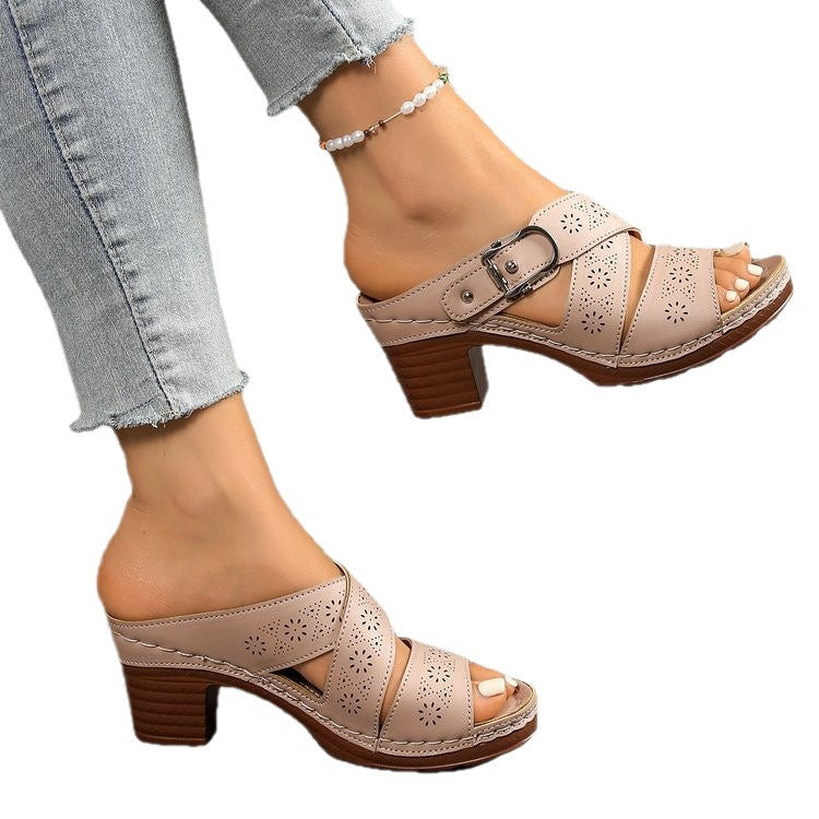 Damen Komfortable Wedge-Sandalen mit verstellbarem Riemendesign R&B