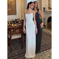 Damen Elegantes Polka-Dot Maxikleid mit verstellbaren Trägern und fließendem Schnitt R&B