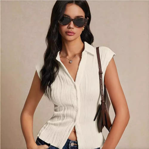 Damen Faltendes Blusenoberteil R&B