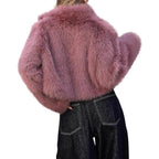 Damen elegante Kunstpelzjacke mit voluminösem Schnitt R&B