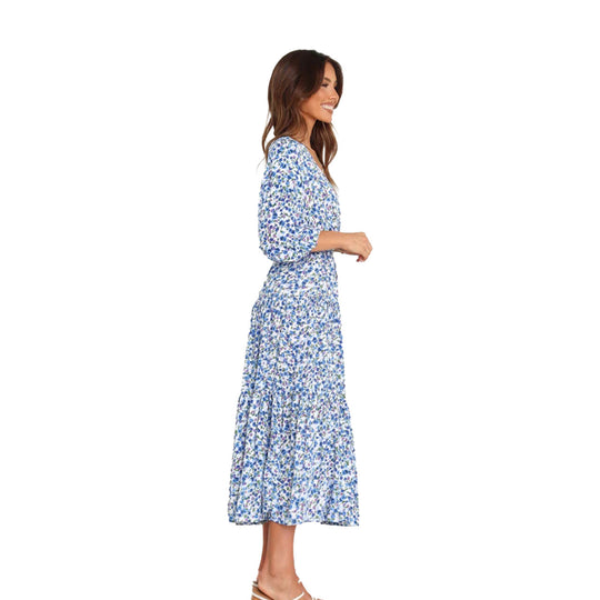 Damen Sommerliches Maxikleid mit freiem Dekolleté und floralem Muster R&B