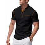Herren Polo-Shirt mit modischem Henley-Kragen und praktischer Brusttasche