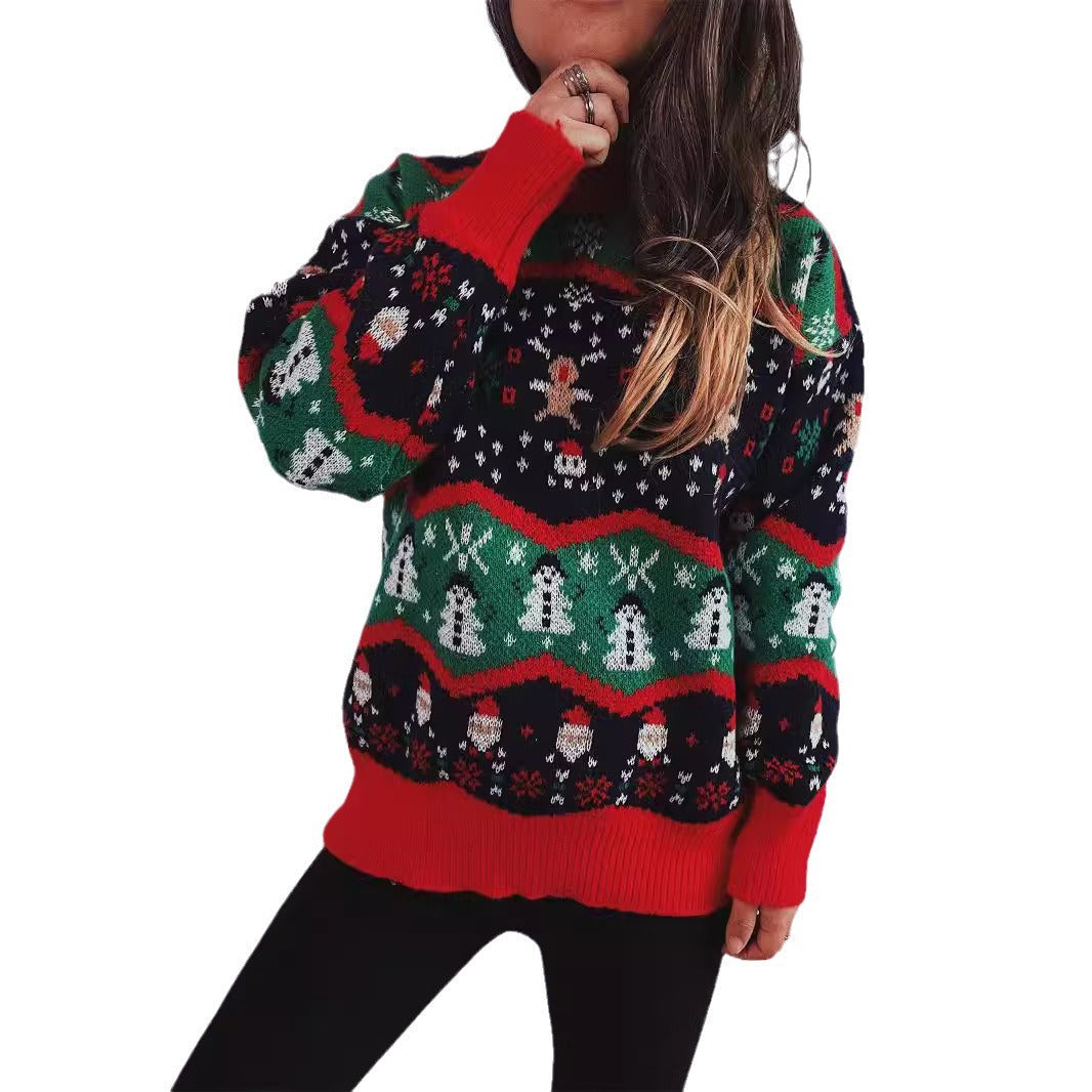 Damen Weihnachts-Pullover mit festlichem Design und verspielten Motiven R&B