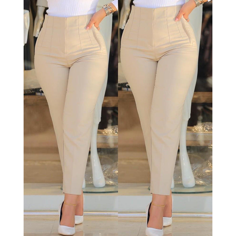 Damen Hochgeschnittener Schlank-Pant mit dekorativem Nähdetails R&B