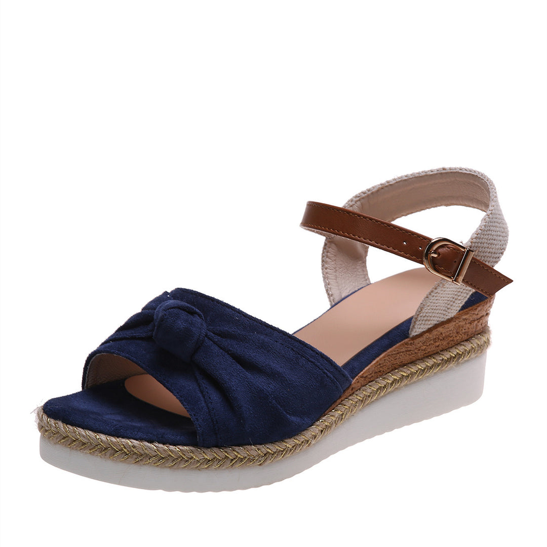 Damen Wedge-Sandalen mit modischem Knoten-Detail R&B