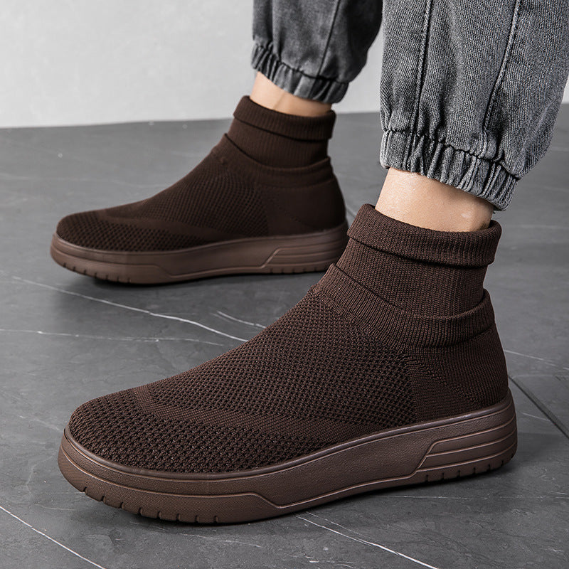 Damen Sportliche Stricksneaker mit elastischem Knöchelschutz und rutschfestem Profil R&B