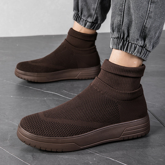Damen Sportliche Stricksneaker mit elastischem Knöchelschutz und rutschfestem Profil R&B