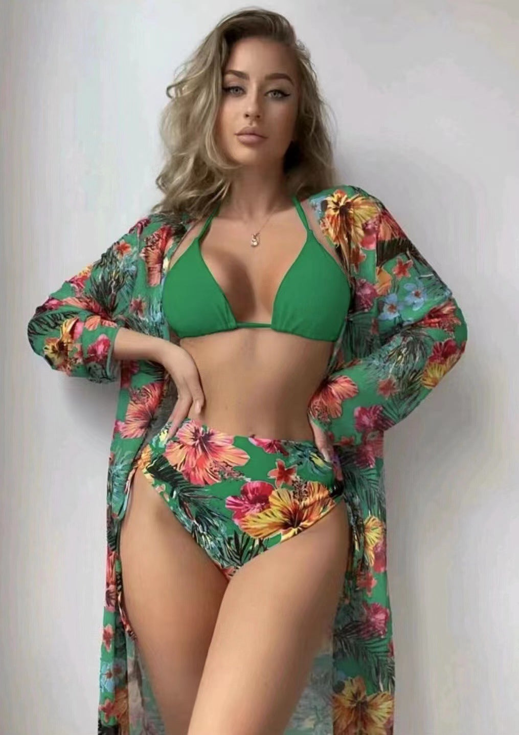 Damen modisches Bade-Set mit stylischem Kimono R&B