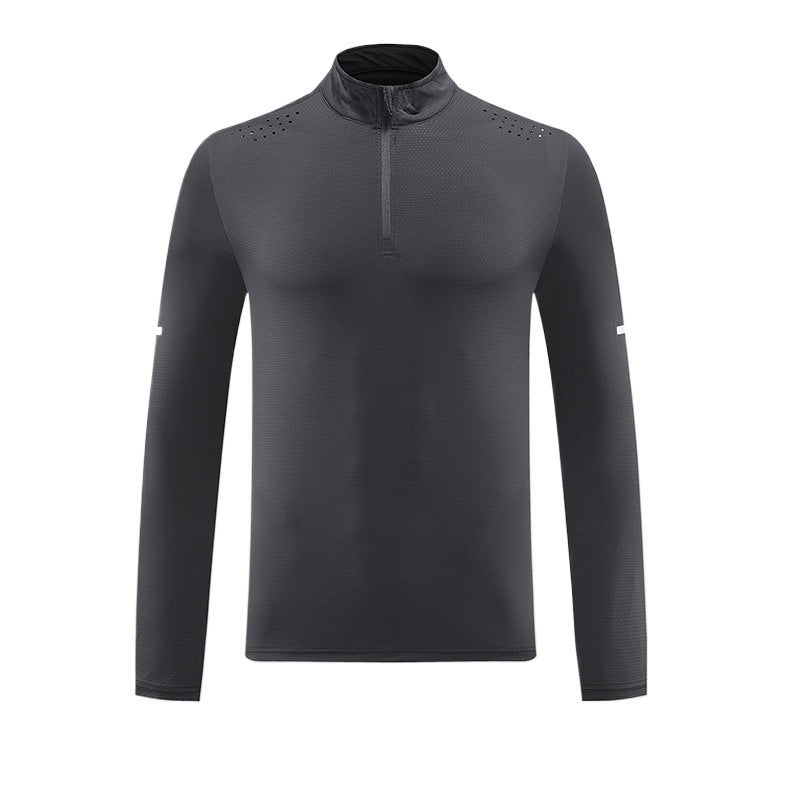 Herren Funktions-Langarmshirt mit Reißverschluss und atmungsaktivem Material R&B