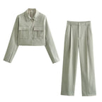 Damen weite, eleganten Bundfaltenhose mit seitlichen Taschen R&B