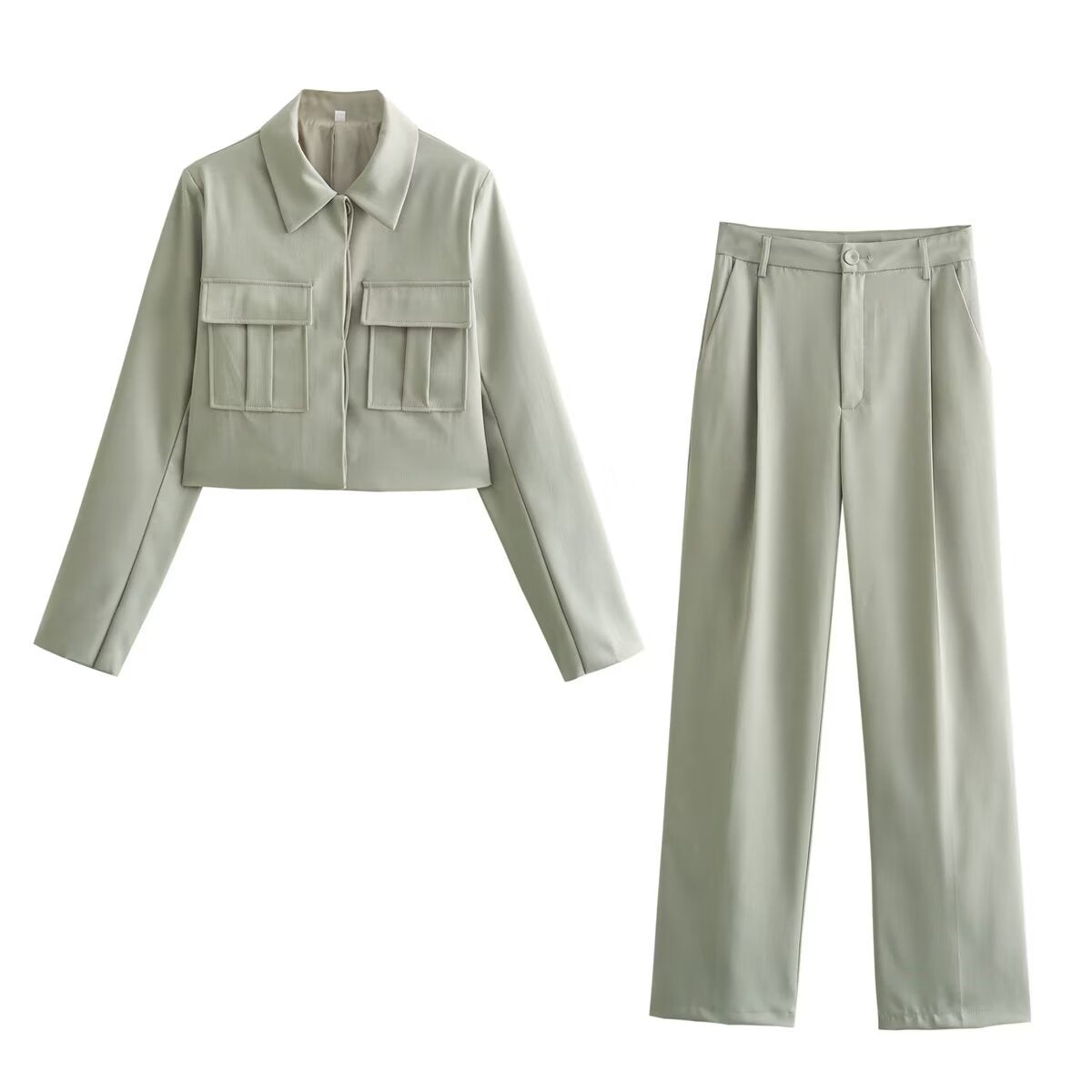 Damen weite, eleganten Bundfaltenhose mit seitlichen Taschen R&B