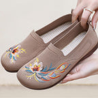 Damen Slip-On Schuhe mit floralem Stickdesign und rutschfester Sohle R&B
