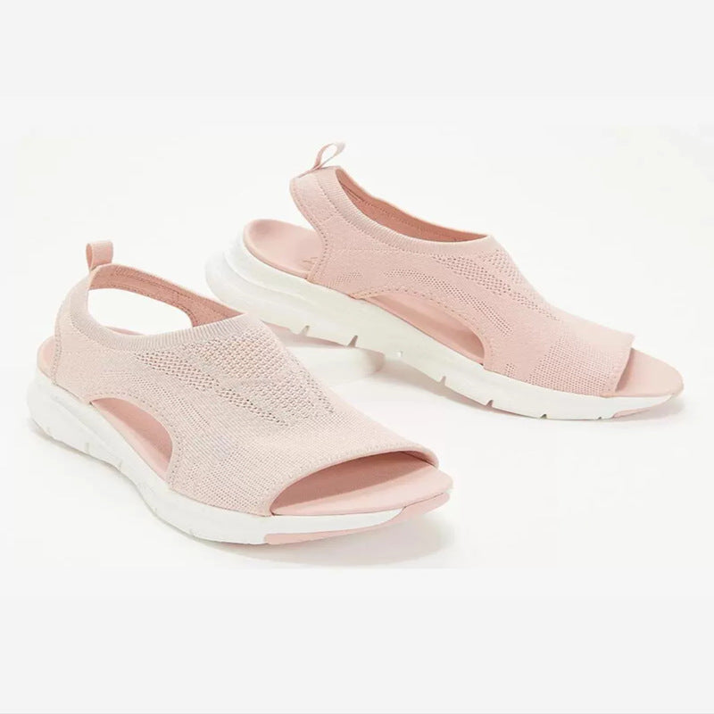 Damen Komfortable Sandaletten mit atmungsaktiver Strickoberfläche und ergonomischem Fußbett R&B