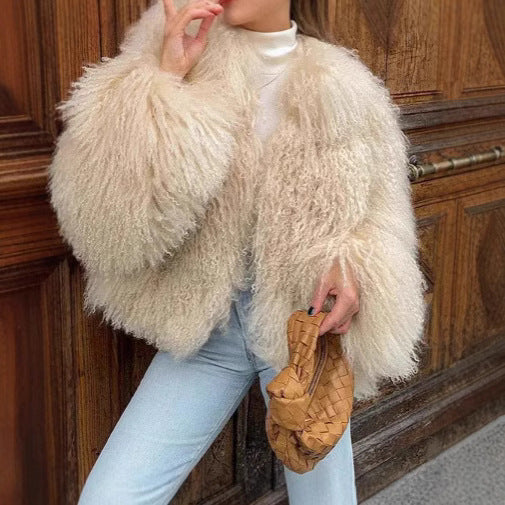 Damen Flauschige Kuscheljacke R&B