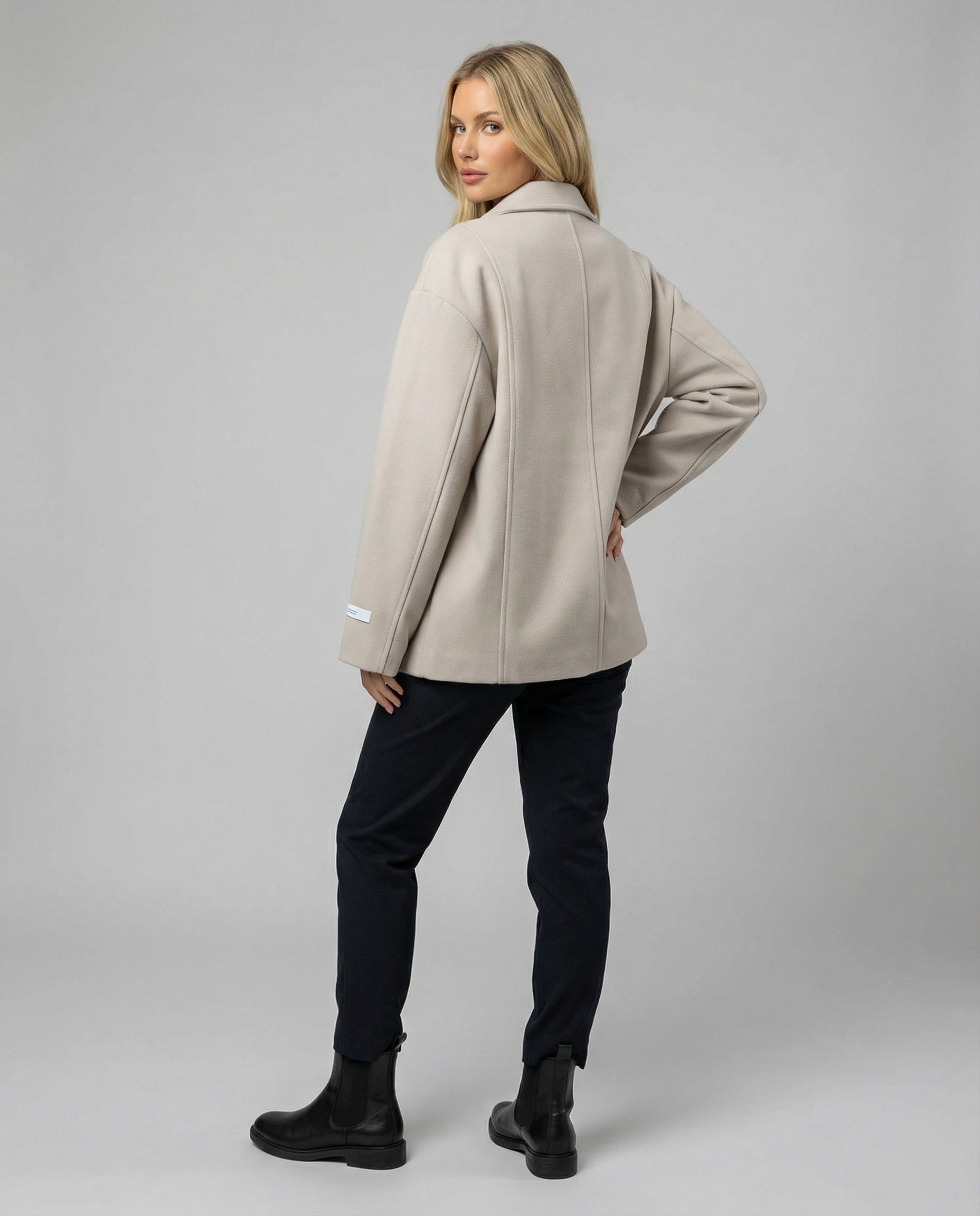 Damen weiße strickjacke weit geschnittener Strickcardigan mit Knopfleiste und Eingriffstaschen R&B