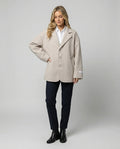 Damen weiße strickjacke weit geschnittener Strickcardigan mit Knopfleiste und Eingriffstaschen R&B