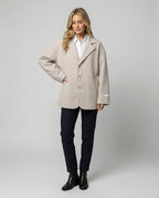 Damen weiße strickjacke weit geschnittener Strickcardigan mit Knopfleiste und Eingriffstaschen R&B