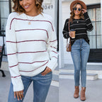 Damen Strickpullover mit modischen Streifen R&B