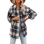 Damen Karierte Baumwolljacke im lässigen Oversized-Schnitt R&B