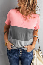 Damen T-Shirt mit modernem Blockdesign und lässigem Schnitt R&B