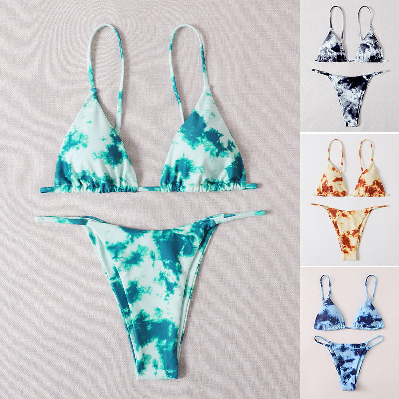 Damen Triangel-Bikini mit modischem Batikdesign R&B