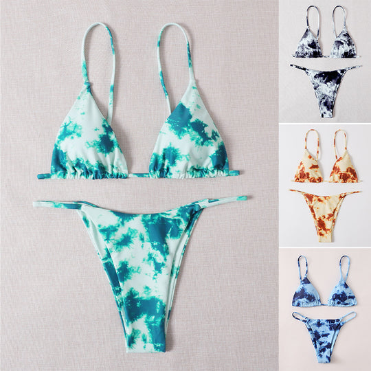 Damen Triangel-Bikini mit modischem Batikdesign R&B
