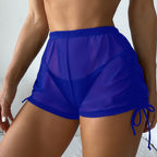 Damen Shorts mit verstellbaren Rüschendetails R&B
