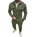 Herren nan utilitaristisches Sweat-Trainingsset mit Overshirt, Brustklappen und konisch geschnittener Joggerhose R&B