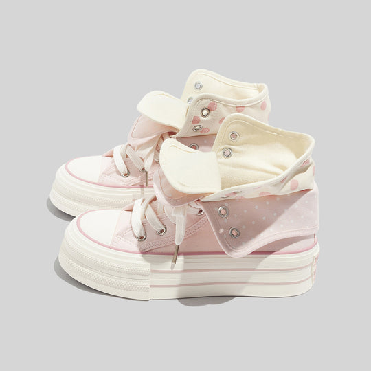 Damen Sneakers mit ausdrucksvoller Klappfunktion und modischem Punktemuster R&B