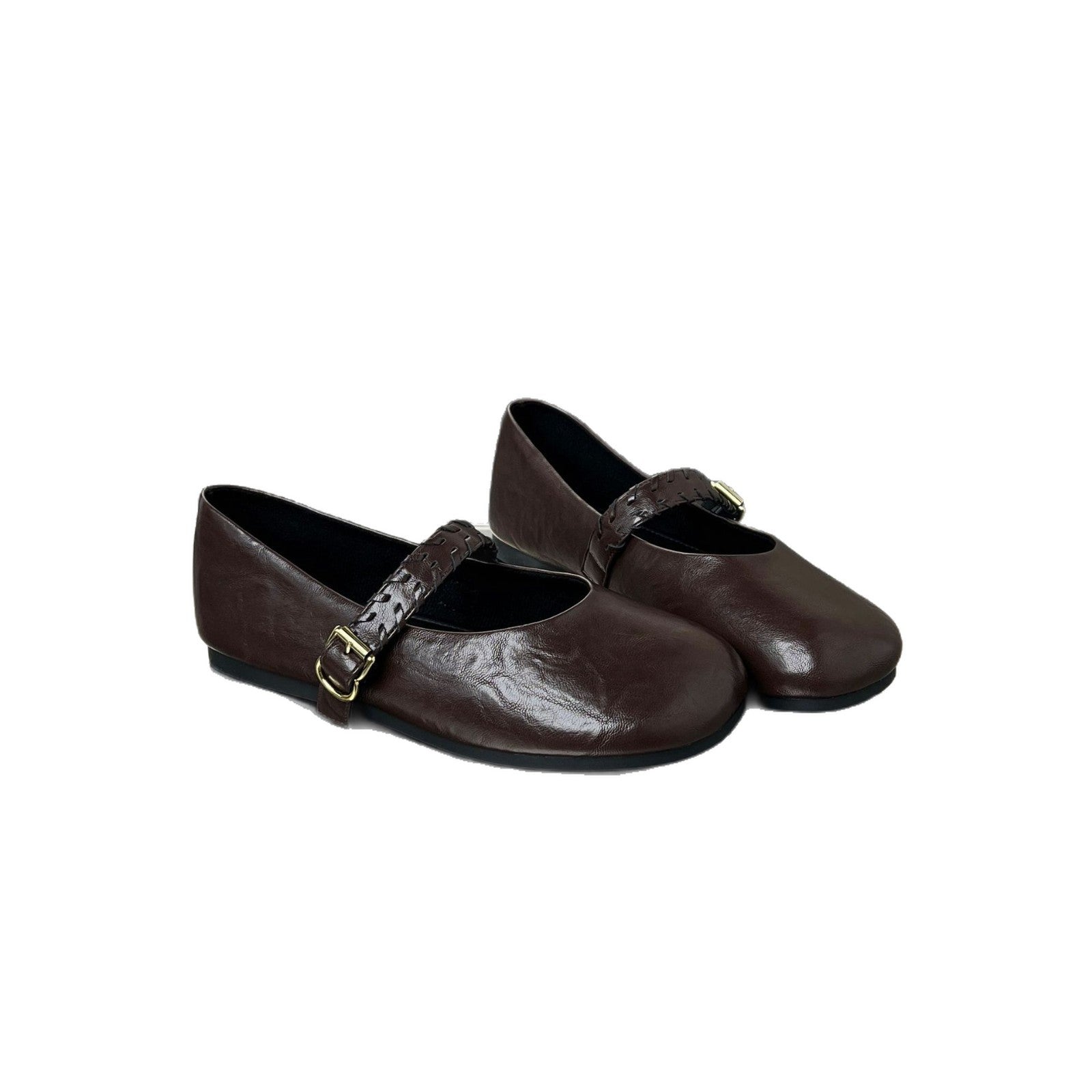 Damen Elegante Ballerinas mit modischem Riemenverschluss R&B